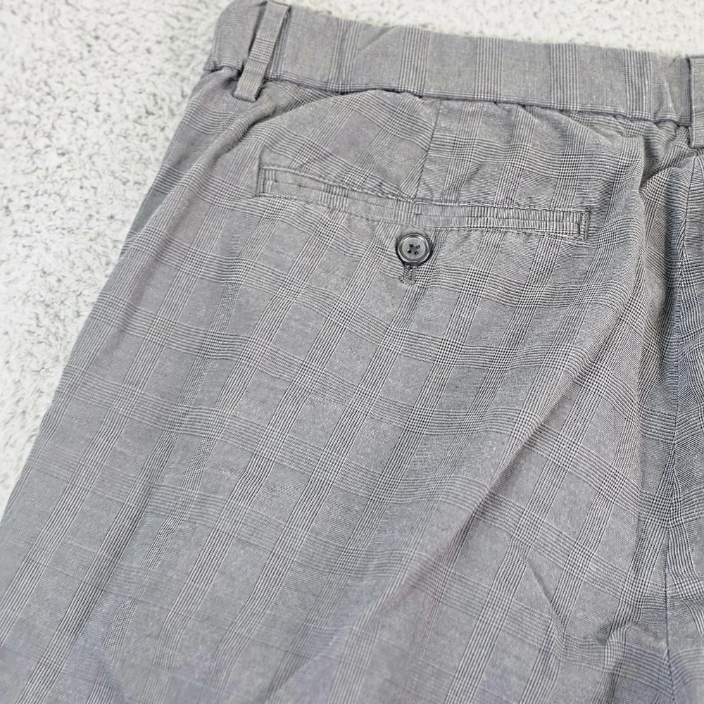 Banana Republic‎ Pants Mens 36x30 Gray Plaid Jogger Elastic Cuff Stretch Casual